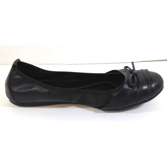 Born Flats Wn 9M Black Leather Ballet Casual Slip On Shoes Flats Bow Comfy - Picture 7 of 13